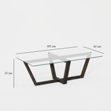 Locelso Salontafel | 100% Gehard Glas | Frame van Pijnboomhout | Antraciet