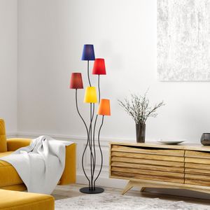 Fulgor vloerlamp | metalen frame | stoffen kap | veelkleurig