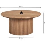 Rousseau - Salontafel - - x80x38 cm