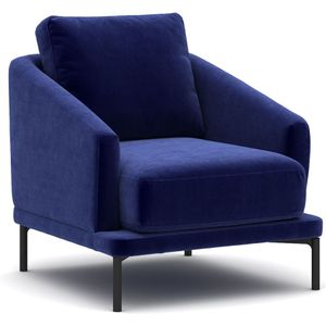 Atelier Del Sofa Wing Stoel | Houten Frame | Blauw Fluweel