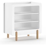 Verzorgingstafel Smile - 88x57x95 cm - Wit/dennenhout