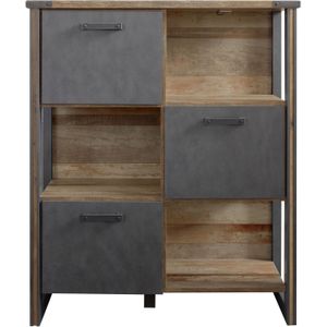 Opbergkast Prime | 113 x 42 x 136 cm | Multifunctioneel | Old Wood-decor