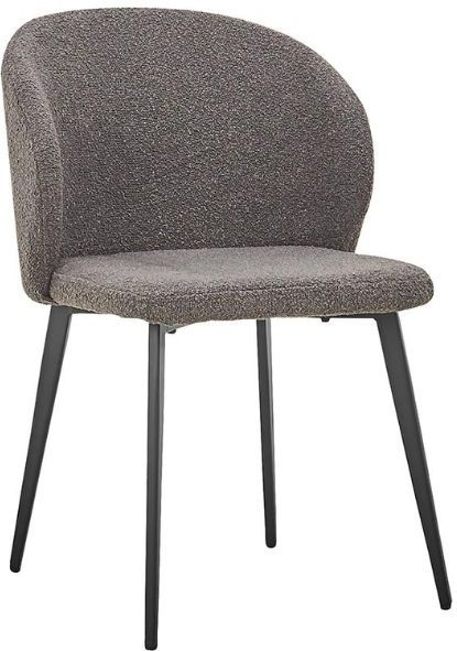 Stoel Toledo Bouclé Grijs | Metalen Poten | H80 x B51 x D55 cm