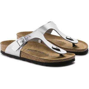 Birkenstock Birkenstock Gizeh Slippers Metallic Silver – Normale Pasvorm Maat 38 Vrouw