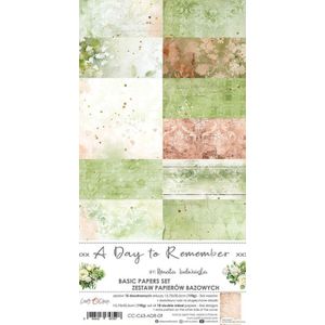 CC-C63-ADR-09 Craft O'Clock - Basic Papers Set - A Day to Remember - 15,75x30,5cm - Paperpack - 190g - dubbelzijdig - 3x6 designs - 18 + 1 vellen
