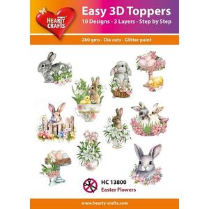 13800 3D Easy design - Easter Flowers 10stuks verschillende uitgestanste plaatjes
