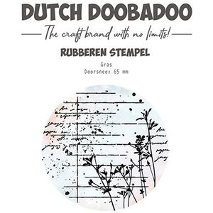 497004007 Dutch Doobadoo - Rubberen Stempel - ATC cirkel Gras no.4 - Artist Trading Coins - 65mm doorsnede
