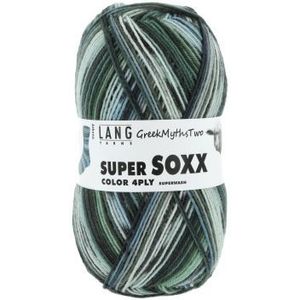 Lang Yarns - Super Soxx - 4draads - 100 gram - Kleur 400 Groen/Grijs/Wit