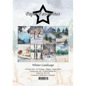 PFA103 Paper Favourites - Paperpack - Winter Landscape - A5 - 200gsm - enkelzijdig - 3x8 designs - 24vel