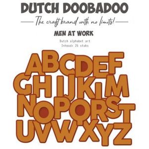 470784338 Dutch Doobadoo - Basics - Alphabet stencils - Letters - Men at Work - Letterhoogte ca. 6cm - Set 26st