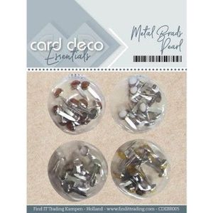 Cdebr005 Card Deco Essentials - Metal Brads - Rhinestones - Koper, Wit, Zilver, Goud - 48st (4x12st)