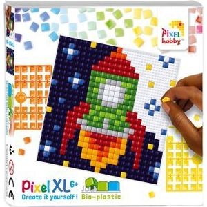 41056 Pixelhobby - XL Pixel gift set - Raket 2 - 12x12cm