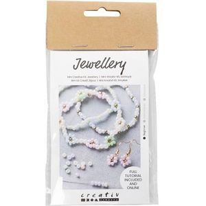 Creativ Company - Mini Hobbyset Sieraden - Elastische armbanden en oorbellen - Bloemetjes - DIY