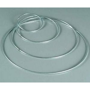 Metalen ring - 13cm rond - 3mm dik - Nikkelkleurig