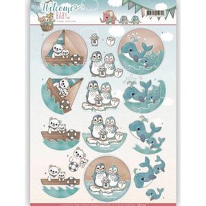 Cd11117 3D knipvel - Yvonne Creations - Welcome Baby - By The Sea