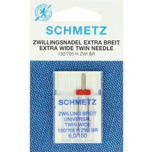 Schmetz - Tweelingnaald - Naaimachine - Extra breed - 130/705 H ZWI BR - 6,0/100 - Kaartje 1st