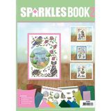 Spdoa6002 Sparkles book 2 - er zitten 6 A6 kaartenen 8 sparkle stickers en 2 uitdrukvellen