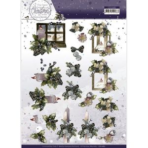 Cd11682 Knipvel - Precious Marieke - The Best Christmas Ever - Purple Flowers And Candles