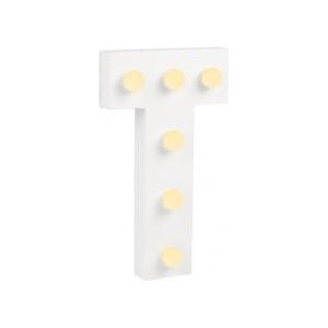 Paper Dreams - Light Letter - T - Wit - MDF - inclusief batterij - 16,5cm hoog