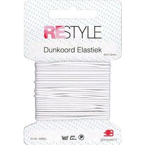 Restyle - Dunkoord elastiek - Kleur wit - 1.4mm dik en 4 meter lang