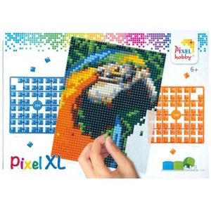 28023 Pixelhobby - Pixel XL op 4 basisplaten - Papegaai
