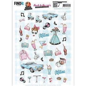 Cd12049 Knipvel - Yvonne Creations - Back to the Fifties - Small Elements A