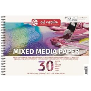 Talens Art Creation - Mixed media papier blok - A4 - 250g - 30 vellen - Ringgebonden