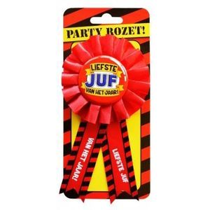 Party rozet - Liefste juf van het jaar!