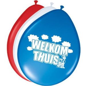 Folat - Ballonnen Welkom Thuis - Rood/Wit/Blauw - 8st - 30cm