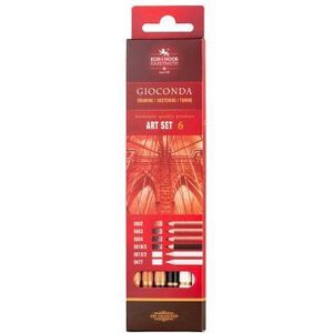 Koh-I-Noor - 9035 Gioconda potloden + blender - Bruin/Zwart/Wit - Set 6st