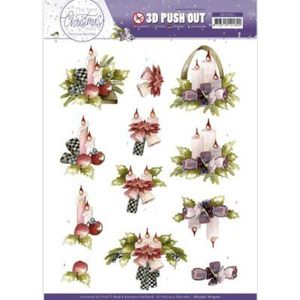 Sb10561 3D uitdrukvel van Precious Marieke - The Best Christmas Ever - Purple Flowers and Candles