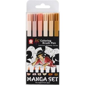 Sakura - Koi Coloring Brush Pen - Manga Set - Skin tones - 6st