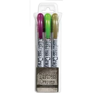 Tshk81128 Ranger Distress Crayons - Set Halloween nr4 Pearl - 3 kleuren - Fortune Teller, Wicked Elixir, Decaved - Aquarelkrijtstiften