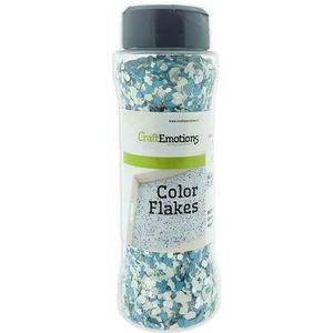 Craft Emotions - Color Flakes - Graniet aqua blauw/wit - Pot 90 gram