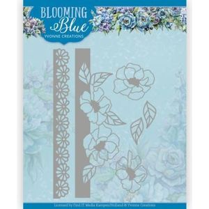 Ycd10349 Snijmal - Yvonne Creations - Blooming Blue - Blooming Borders - 6 malletjes
