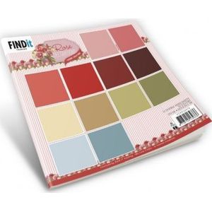 Ycpp10076 Paperpack van Yvonne Creations - Rose Decorations - 12 vel dubbelzijdig effen gekleurd papier van 170gr - 203x203mm