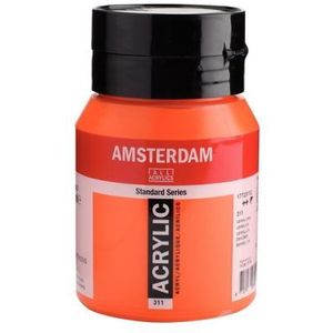 Amsterdam acrylverf - Kleur 311 Vermiljoen - Verpakt in een pot van 500ml