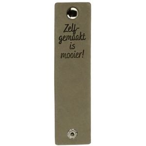 Durable - Leren Labels - Zelf gemaakt is mooier - 12x3cm - Khaki 2st