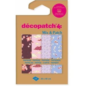 Dp050 Decopatch - Mix and Patch - Assortiment Decopatch papier - Japanse Reis - 30x40cm - 4 vellen