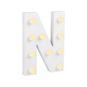 Paper Dreams - Light Letter - N - Wit - MDF - inclusief batterij - 16,5cm hoog