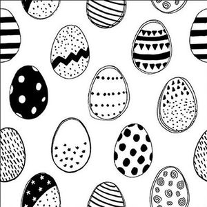 23317131 Servetten - Easter Eggs all over Black 5st