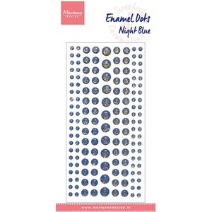 Pl4525 Enamel dots - Night Blue glitter 156 stuks in 3 maten