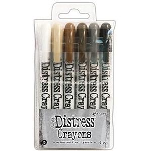 Tdbk47926 Ranger Distress Crayons - Set nr3 - 6 kleuren - Aquarelkrijtstiften