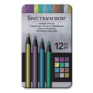 Specn-mp12 Spectrumnoir metallic pencils - 12st in een metalen doosje