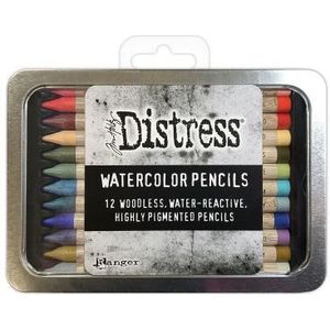 Tdh83603 Ranger Distress Watercolor Pencils - Kit 6 - Houtloos - 12st in blik