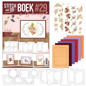 Stdobb029 Stitch and Do boek 29 - Vlinders - A4 - 6 basiskaarten 2 knipvellen en 12 voorgeprikte patronen van Sjaak van Went