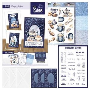 3DVC10001 3D and Do set - 3D Velvet Cards - Berrie's Beauties - Falling for Christmas - Rechthoekig - Blauw - 3 kaarten
