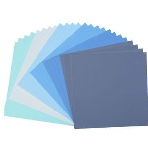 Florence - Cardstock papier linnenstructuur - Blauw - 6 kleuren - 216grams - 30,5x30,5cm - 24 vellen