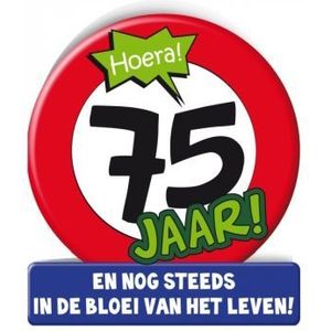 Wenskaart verkeersbord - 75 jaar