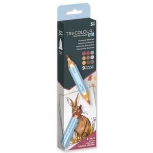 Sn-tcaq-cneu3 Spectrum Noir - TriColour Aqua Brush marker set - Essential Neutrals - 9 kleuren - 3st